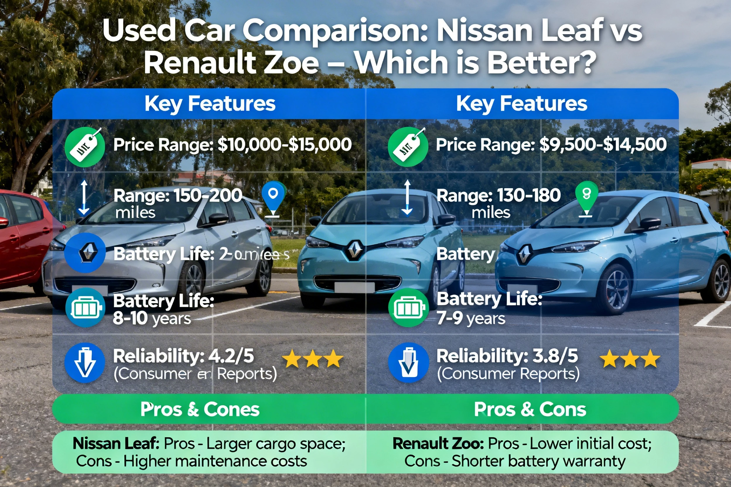Vergelijking Nissan Leaf vs Renault Zoe Tweedehands: Welke is Beter ?